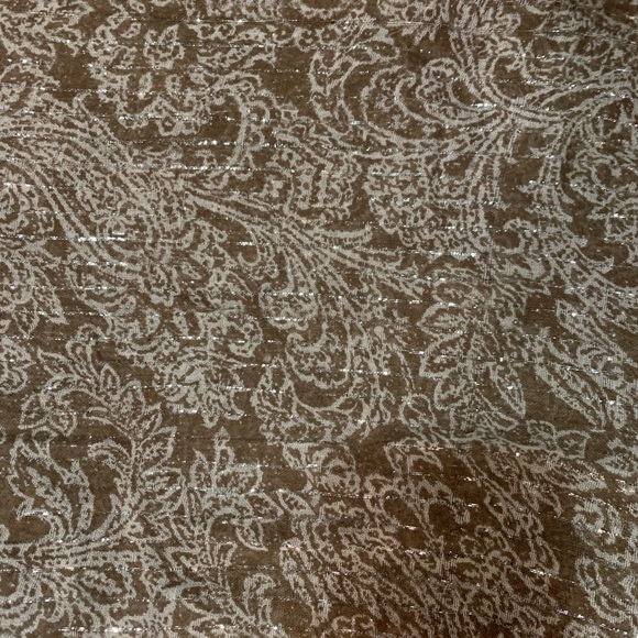 Brown Square Scarf with Cream Paisley Design - Picture 2 of 2